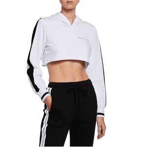 Kendall + Kylie Stripe Cropped Hoodie Sweatshirt